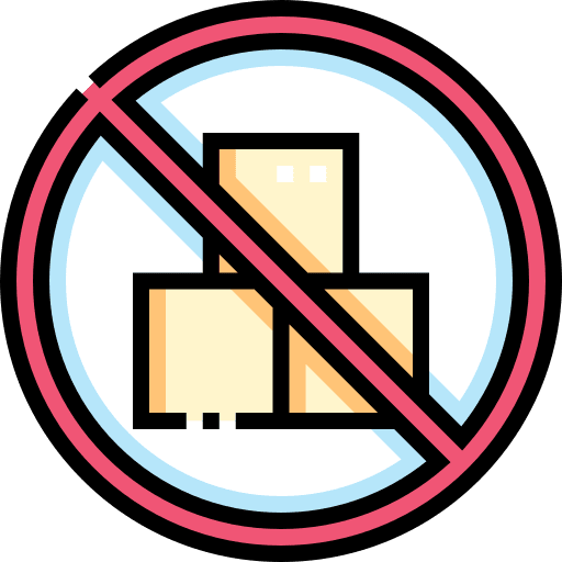No sugar free sugar forbidden icon