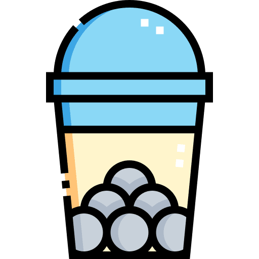 Bubble tea food and restaurant straw sweets icon