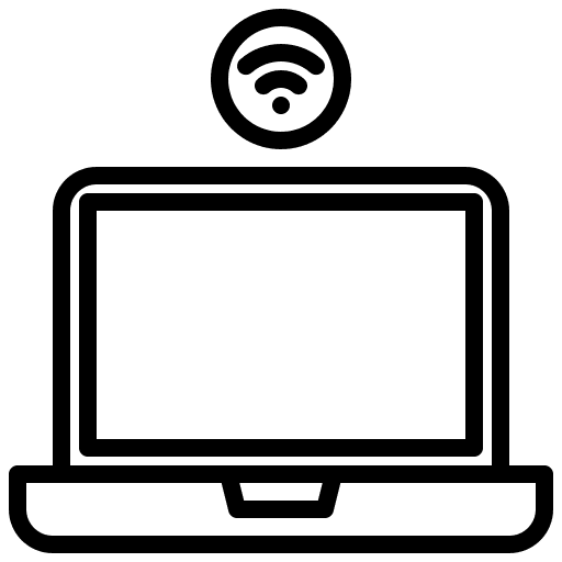 Laptop internet of things smart home computer icon