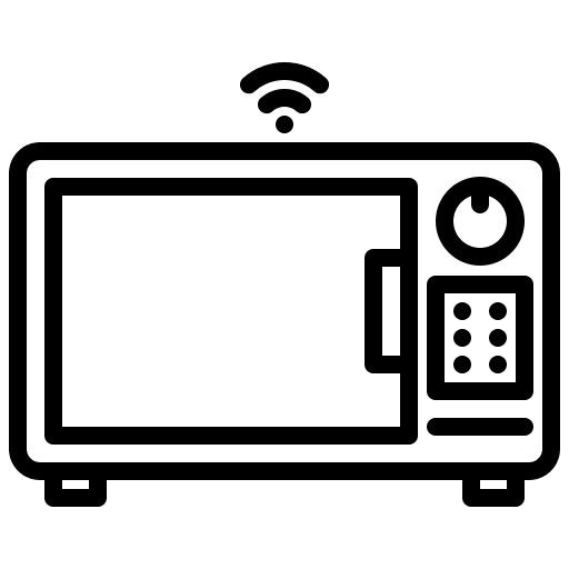 Microwave food and restaurant electronics smart house icon