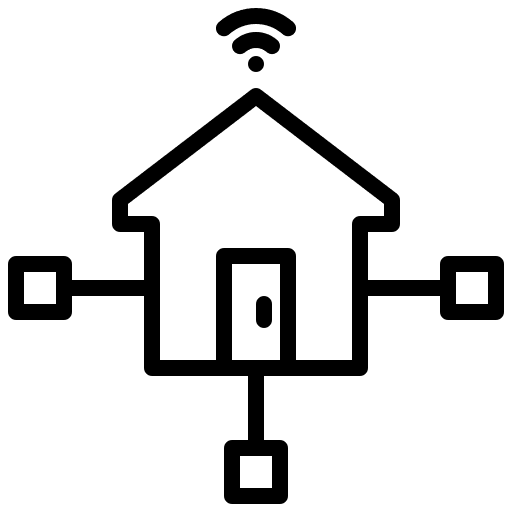 Network wifi internet of things house icon
