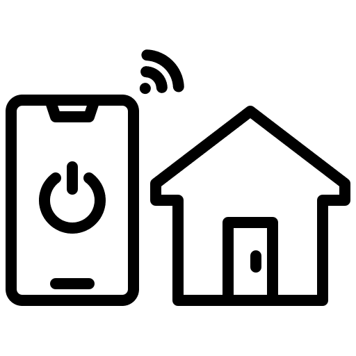 Smartphone house smart home technology icon