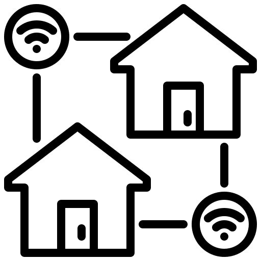 Wifi network controls house icon