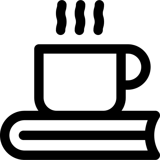 Coffee mug book read icon