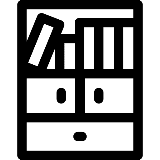 Shelving drawer home decoration library icon