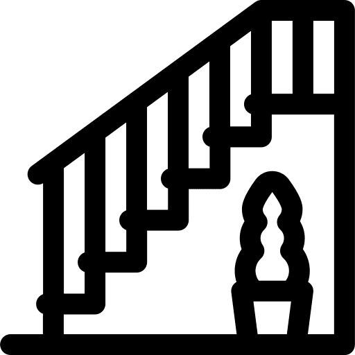 Stairs pot interior design staircase icon