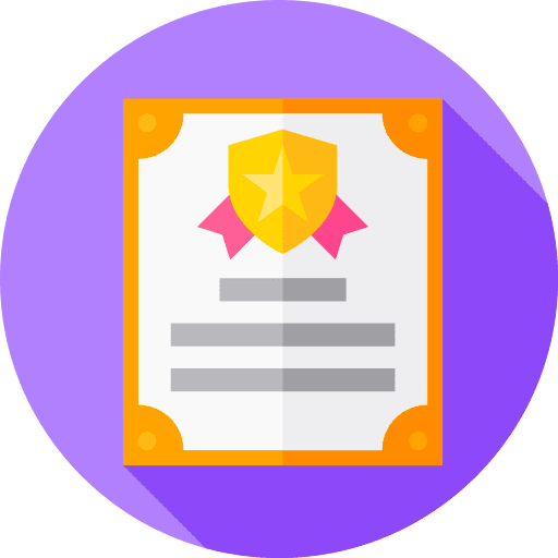 Diploma contract files and folders certification icon