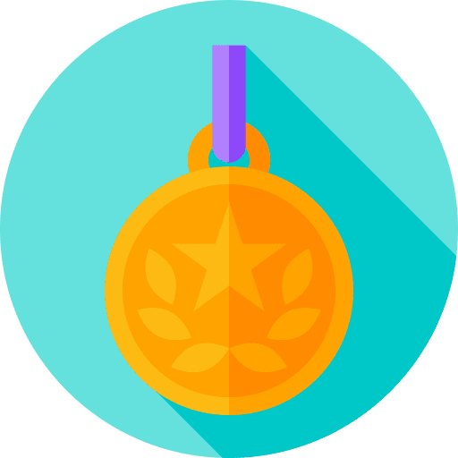 Medal certification quality winner icon
