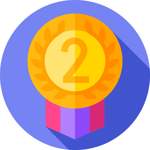 Medal two award winner icon