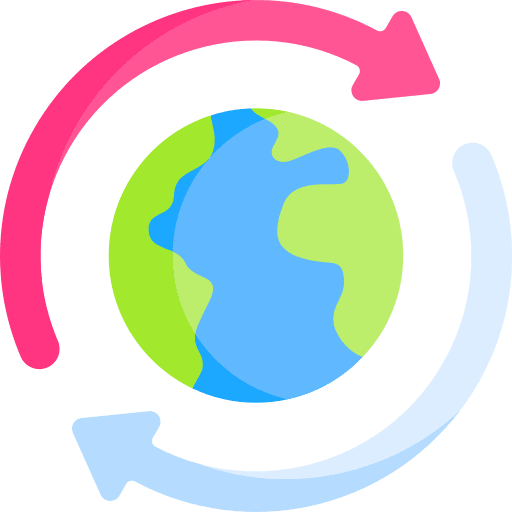 Earth earth around the world circular arrows icon