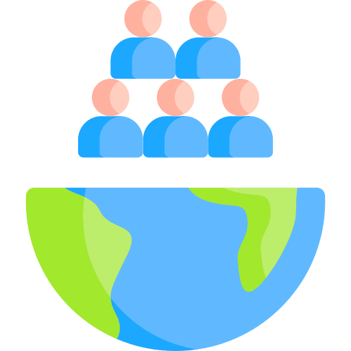 Earth people social reach marketing icon