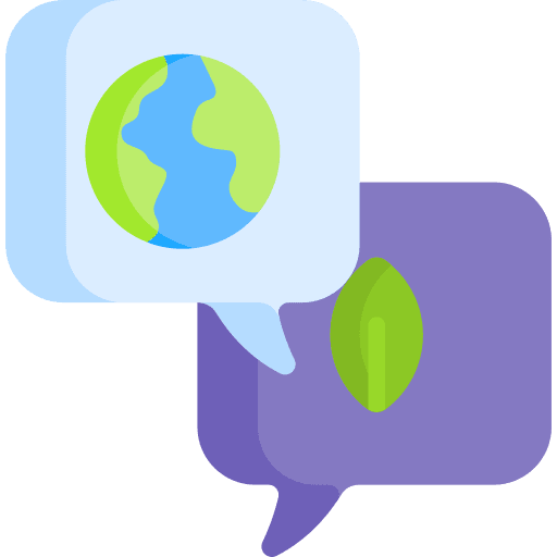 Chat leaf ecology and environment speech bubble icon