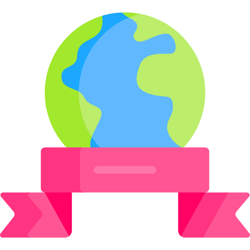 Earth day ecology and environment planet ribbon icon
