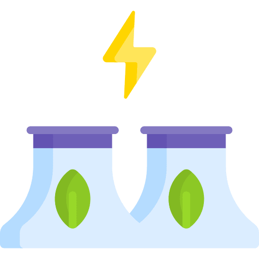 Eco factory eco friendly sustainable energy leaf icon