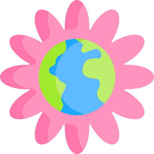 Earth planet flower nature icon