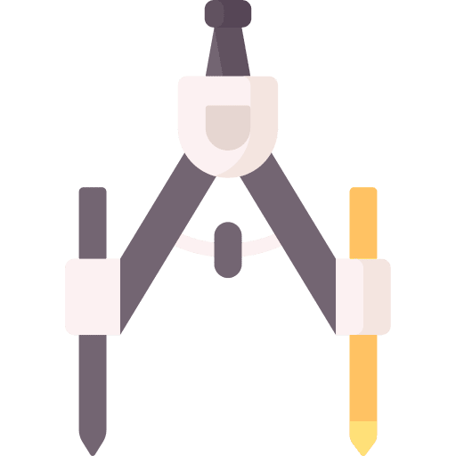 Compass school materials pencil education icon