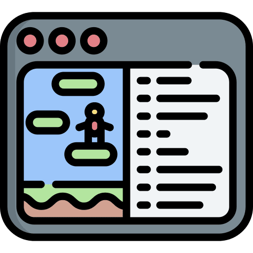 Coding code video game game development icon