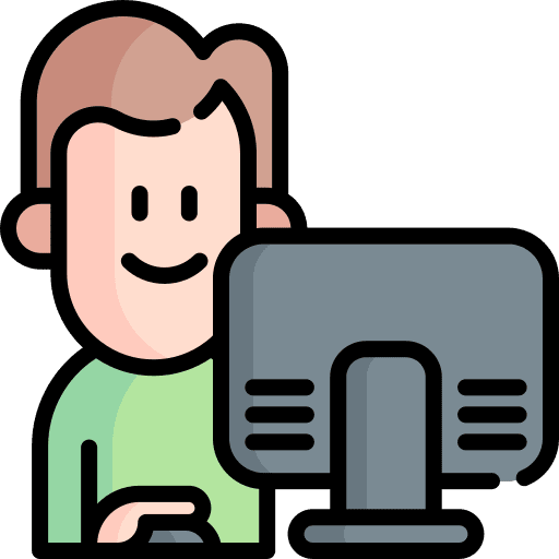 Developer man software development caucasian icon