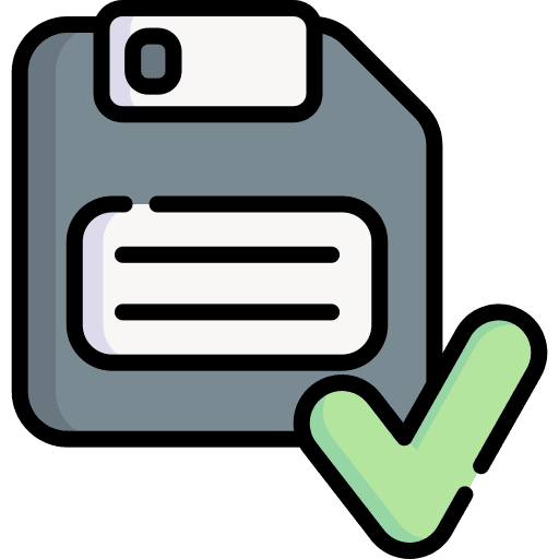 Save checkmark floppy disk ui icon