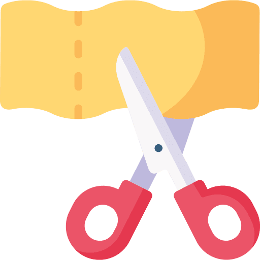 Cutting textile scissors fabric icon