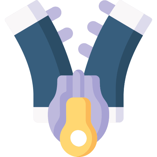 Zipper clothing fabric zip icon