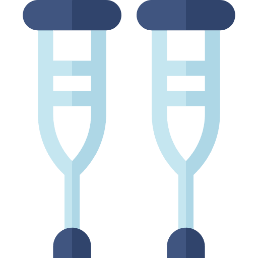 Crutches medical tools physiotherapy healthcare and medical icon