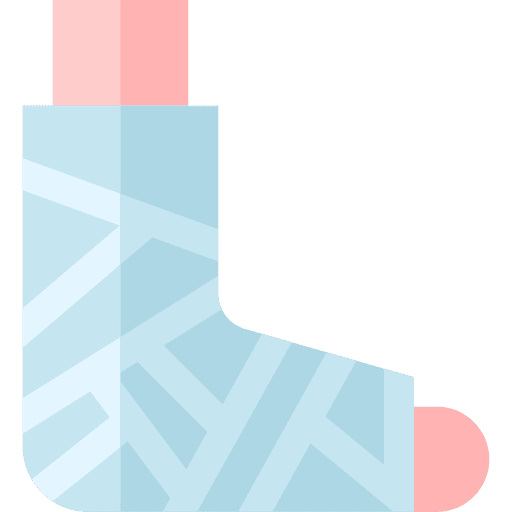 Plastered foot trauma fracture wrap icon