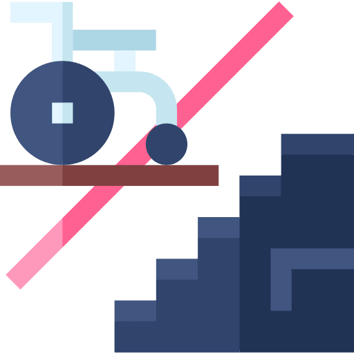 Wheelchair stairs disability accessibility icon