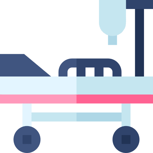 Hospitalization patient healthcare and medical hospital bed icon