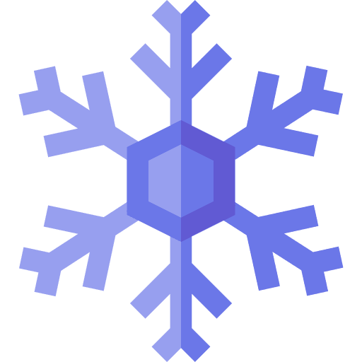 Freezing snowflake shapes and symbols weather icon