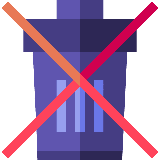 Not disposable shapes and symbols bin rubbish icon