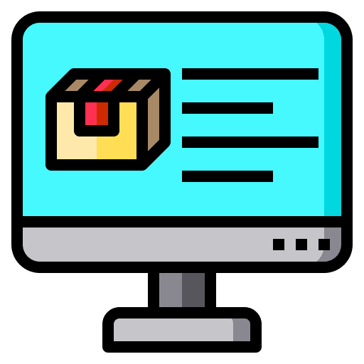 Logistics shipping computer package icon