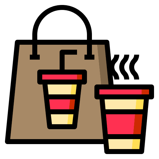 Bag food and restaurant take away shipping and delivery icon