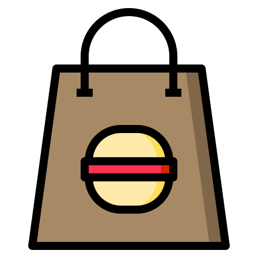 Hamburger shipping and delivery package food icon