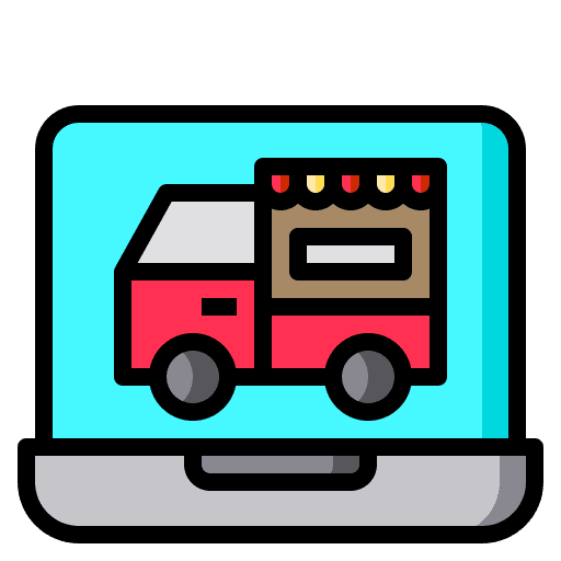 Laptop shipping and delivery laptop deliver icon