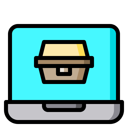 Laptop working order shipping and delivery icon
