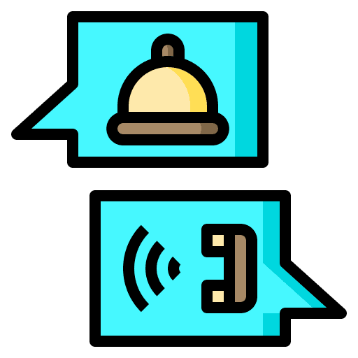 Message restaurant food food delivery icon