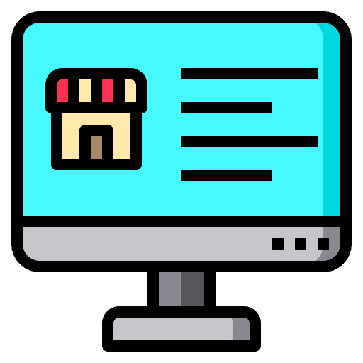 Shopping online screen online shipping and delivery icon