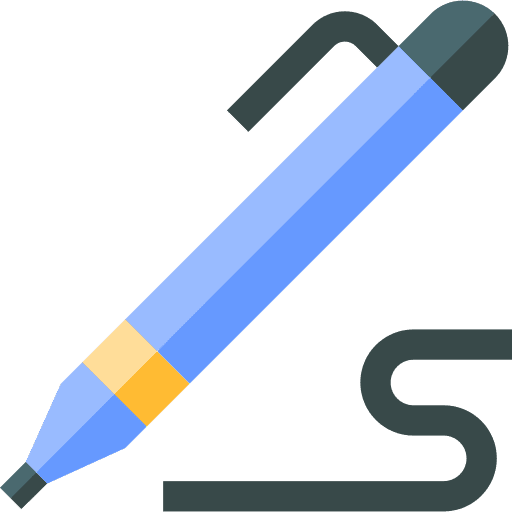 Pen pencil writing school material icon