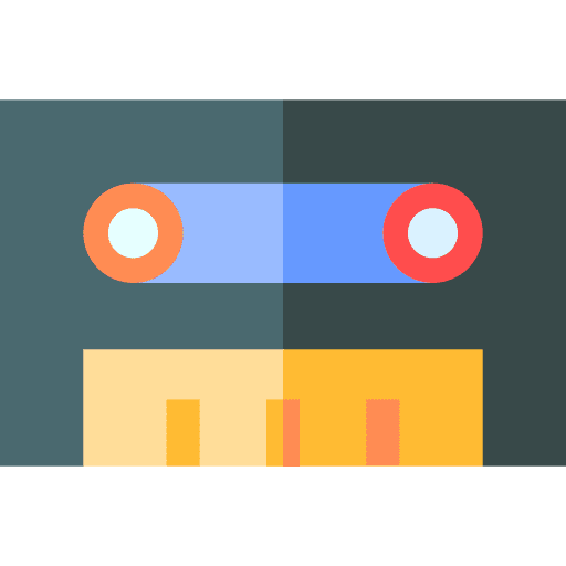 Tape recorder cassette electronics recording icon