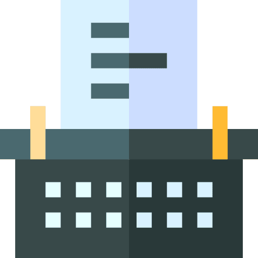 Typewriter sheet typewriter law icon