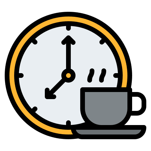Coffee time hot drink coffee break clock icon