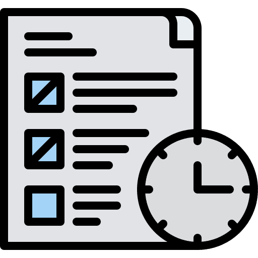 Time sheet file organization clock icon