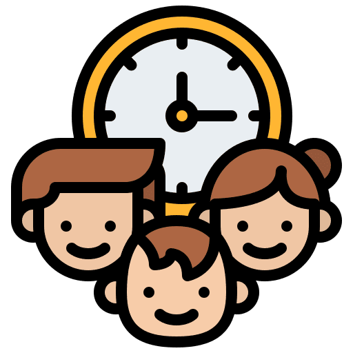 Family time kid clock icon