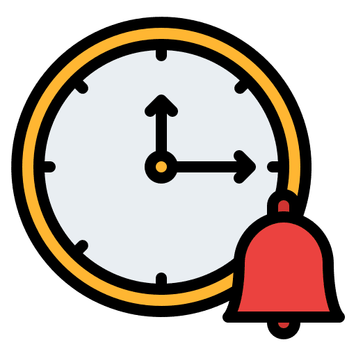 Reminder schedule time and date notification icon