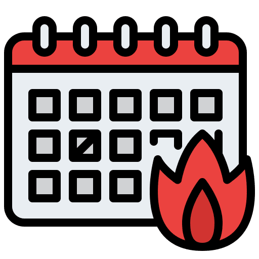 Deadline fire schedule organization icon
