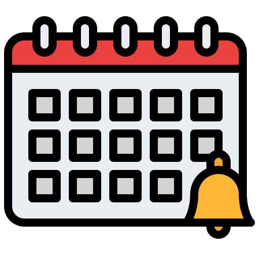Reminder administration time and date calendar icon