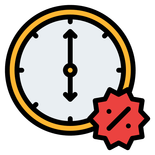Sale time sale time clock commerce and shopping icon