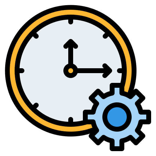 Time management setting clock schedule icon
