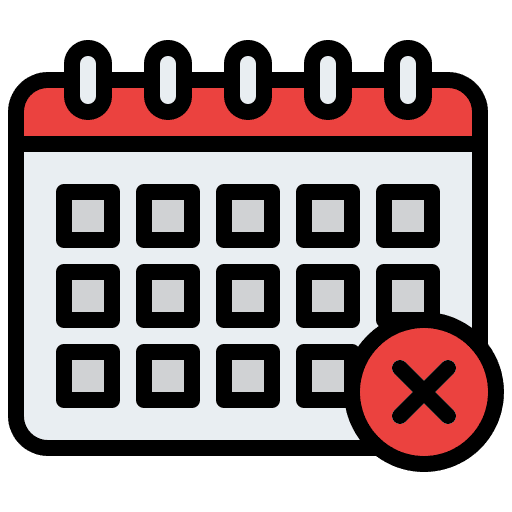 Calendar remove time and date schedule icon